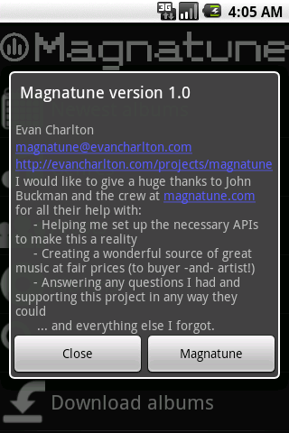 Just credits, contact info.